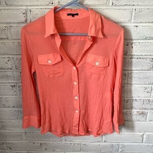Theory Button Down Cotton Shirt Size Medium